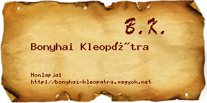 Bonyhai Kleopátra névjegykártya